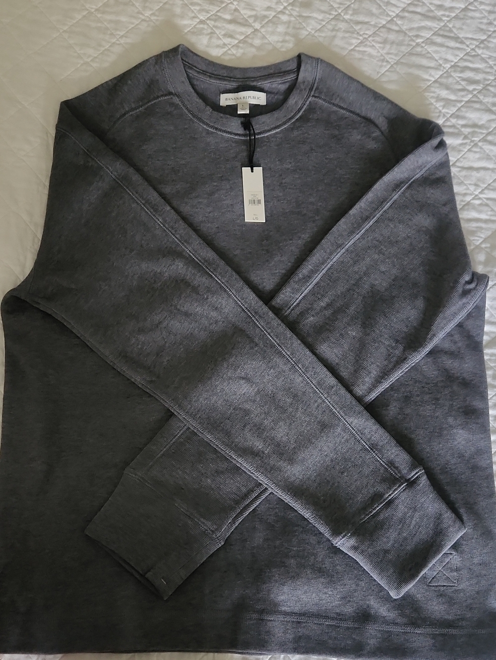 Banana Republic Men's Crewneck Sweatshirt - Charcoal